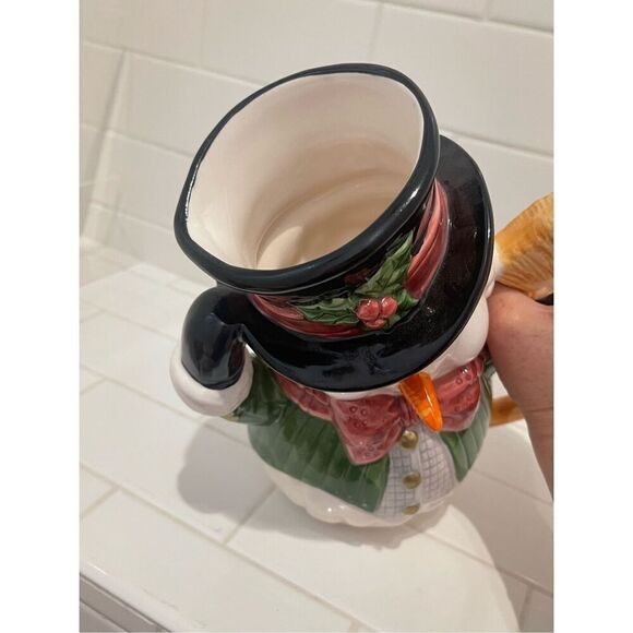 Vintage Fitz and Floyd Snowman Holiday Pitcher (original box) - Picture 5 of 8